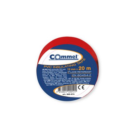 Commel Szigetelőszalag, 20mX 19mmX0,13mm, piros