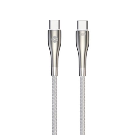 TelForceOne, Forever TEXTIL TÖLTŐKÁBEL, USB-C-USB-C, 60W, 1 MÉTER, Fehér