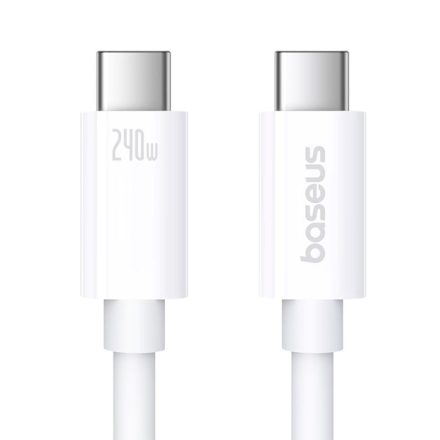 TelForceOne, Baseus TÖLTŐKÁBEL, Gyorstőltés, USB-C-USB-C, 240W, 1 MÉTER, Fehér
