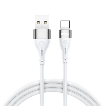 TelForceOne, BWOO SzilikonTÖLTŐKÁBEL, USB-USB-C, 3A, 1 MÉTER, , Fehér