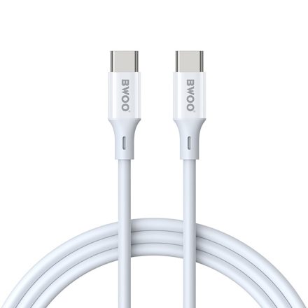 TelForceOne , BWOO TÖLTŐKÁBELl, USB-C-USB-C, 60W, 1 MÉTER, , Fehér