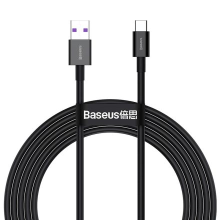 TelForceOne Baseus, TÖLTŐKÁBEL, USB - USB-C, 2 MÉTER, 66W, fekete