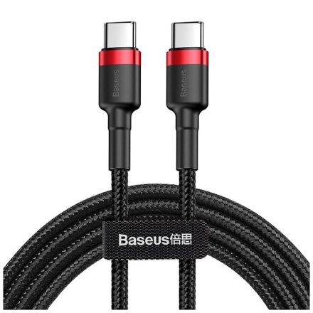 TelForceOne, Baseus TEXTIL TÖLTŐKÁBEL, USB-C-USB-C, 60W, 1 MÉTER, Fekete