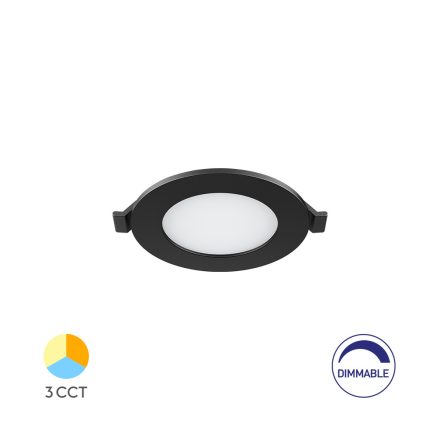 Braytron LED panel süllyesztett, CCT, 4W, 280lm, IP40, fekete