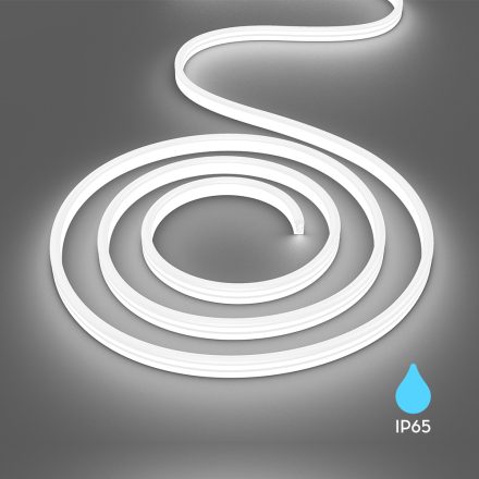 Braytron NEON FLEX LED Szalag, 6W/m,  6500K, 220/240V, IP65, 350lm/m, 120 LED/m, 10mm széles, 100 méteres tekercs