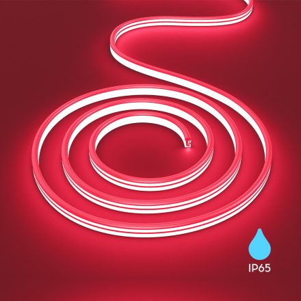 Braytron NEON FLEX LED Szalag, 6W/m,  220/240V, IP65, 350lm/m2, 120 LED/m, 10mm széles, 100 méteres tekercs, PIROS