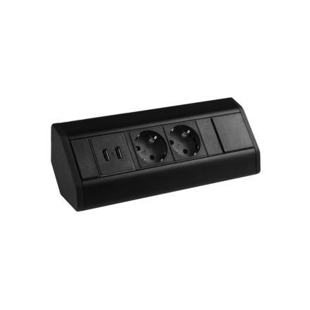 Design Light Cornerbox Sarokba helyezhető asztali elosztó, fekete