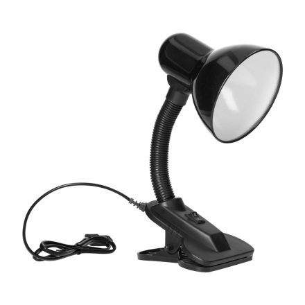 LATSA, íróasztali lámpa klipszes, 40W, E27, acél + műanyag,fekete