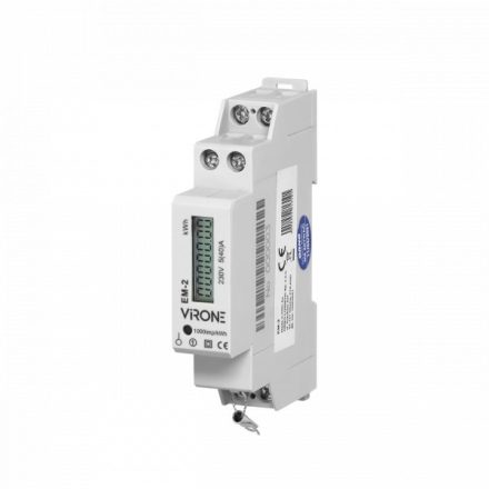 Orno Virone digitális fogyasztásmérő, 1 fázisú, 40A, 1 modul, DIN TH-35mm