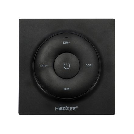 Mi-light - K2B - Dimmer Fali LED szalag fényerő szabályzó panel (CCT): elemes - fekete