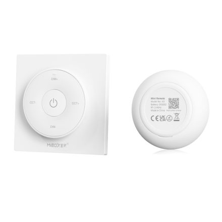Mi-light - K2W - Dimmer Fali LED szalag fényerő szabályzó panel (CCT): elemes - fehér