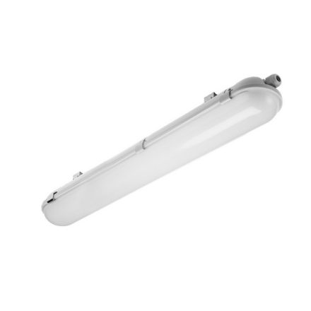 LED vízálló lámpatest BETIS II, 70W, 8400lm, AC220-240V, 50/60 Hz, PF>0,9, RA<80, IP65, 120°, 4000K, 150cm, szürke test, 15 db sorban.