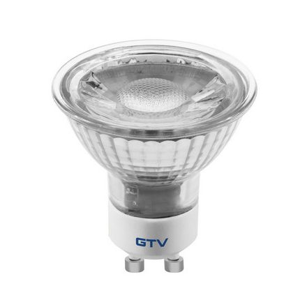 LED fényforrás 5W, GU10, 4000K, AC220-240V, üveg, sugárzási szög 38°, 400lm, 43mA