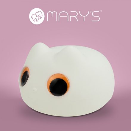 Éjszakai LED Lámpa, Cica, Fehér, Akkumulátoros, USB kábellel, 1W, 3200K, Akkumulátor kapacitása: 800 mAh, Bemeneti feszültség: 5V DC 1A, 108x74x134mm