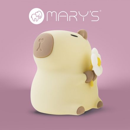 Éjszakai LED Lámpa, Kapibara Florist, Fehér, Akkumulátoros, USB kábellel,  2,5W, 3000K+ RGB, IP20, Akkumulátor kapacitása: 3.7V 1200mAh, Bemeneti feszültség: 5V DC, 91x111x92mm