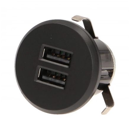 USB töltő tápegységgel, 2XUSB 3,4A, fekete 