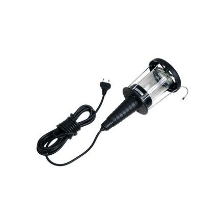 Hordozható lámpa (gumi), 1xE27, max 60W, IP20, fekete (5m tápkábel)