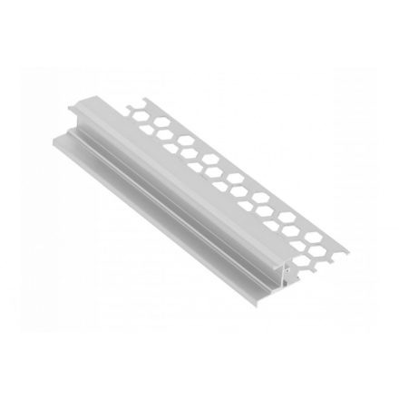 GLAX alumínium profilfal LED szalaghoz (+technikai burkolat) gipszkartonlapokba való beépítéshez, L=3 m, eloxálatlanul