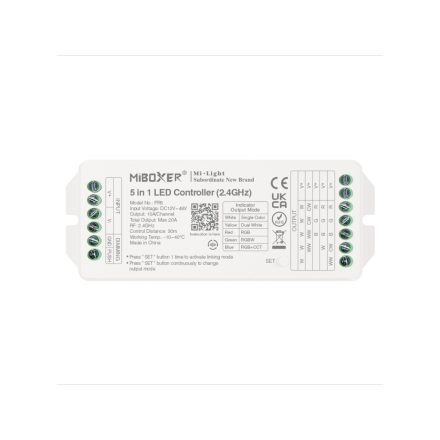 Mi-Light - PR5 - 5-in-1 távirányítható vezérlő többféle LED szalaghoz (egyszínű, WW+CW, RGB, RGBW, RGB+CCT)