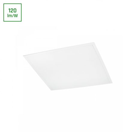 LED Panel, Süllyesztett, Algine, 3 év garancia, 40W, 4000K, 3600/4800lm, 120°, IP20, 595x595x25 [mm], 26000h, 230V, Alumínium/acél/műanyag