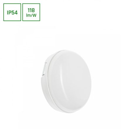 LED Lámpa, TECHNIC LAMP, Fehér, Kerek, 8W, 4000K, 850/940lm, IP54, 140x48 [mm], 17000h, 120°, 230V