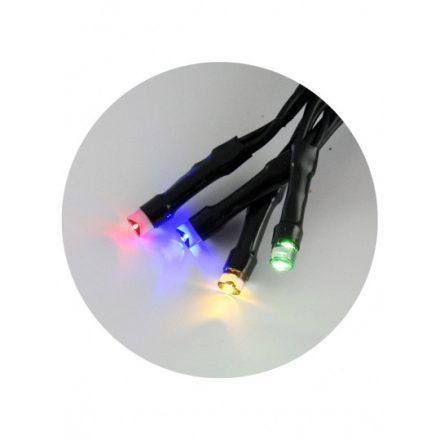 TRX Karácsonyi fényfüzér, 50 LED, 5,4m, 3XAA elem (nem tartozék), Színes (sárga, kék, piros, zöld)