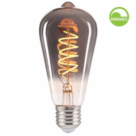 Vivalux Filament dimmelhető LED fényforrás, 4W, E27, 1800K, 100lm, 230V, GFS125, Smoke