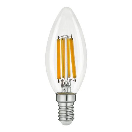 Vivalux Led Premium Filament fényforrás, E14, BF35, 7W, 960lm, 3000K, 230V, 360°, Ø35x100mm, átlátszó, Gyertya, 5 ÉV GARANCIA