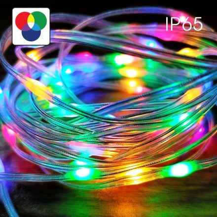 Vialux LED fényfüzér, RGB, USB-s adapterrel, távirányítóval, 10m, IP65