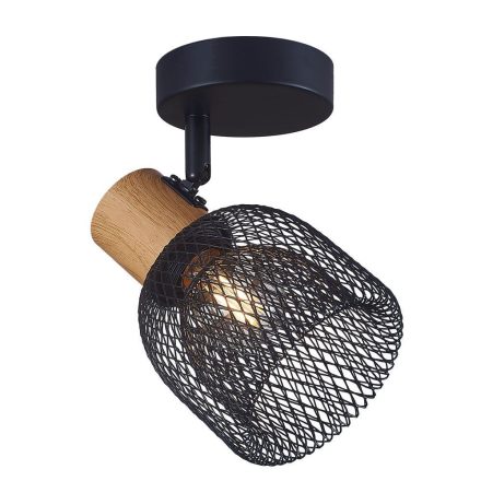 Vivalux Mennyezeti lámpa, 1XE27, max. 1X7W, IP20, 230V, 200x110x165 mm, fekete/fa, BRIA