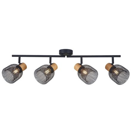 Vivalux Mennyezeti lámpa, 4XE27, max. 4X7W, IP20, 230V, 420x220x110 mm, fekete/fa, BRIA
