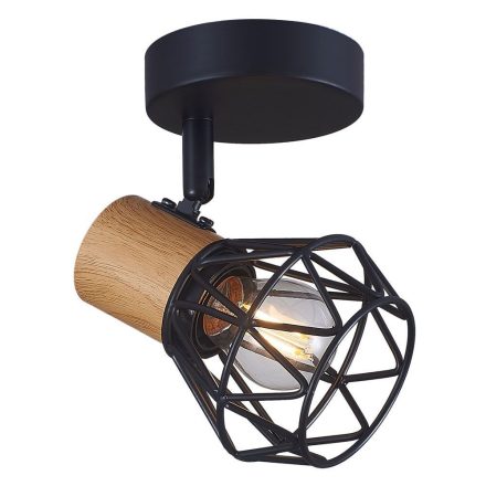 Vivalux Mennyezeti lámpa, 1XE27, max. 1X7W, IP20, 230V, 180x100x135 mm, Fa/Fekete, FRODO