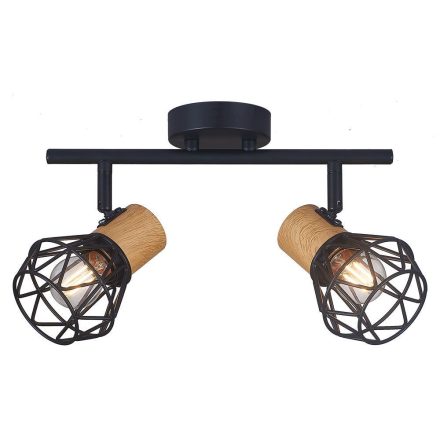 Vivalux Mennyezeti lámpa, 2XE27, max. 2X7W, IP20, 230V, 400x100x220 mm, Fa/Fekete, FRODO