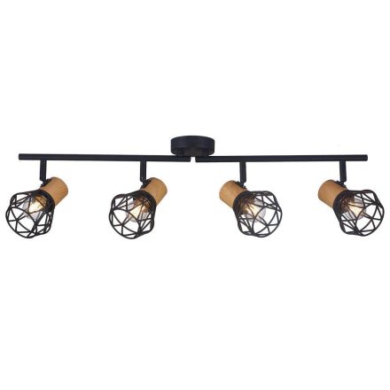Vivalux Mennyezeti lámpa, 4XE27, max. 4X7W, IP20, 230V, 810x100x220 mm, Fa/Fekete, FRODO