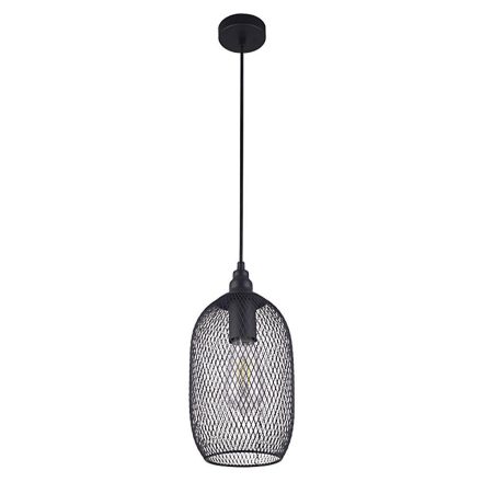 Vivalux Függesztett lámpa, 1XE27, max. 1X14W, IP20, 230V, Ø160x1000mm, fém/PVC, Fekete, LARS