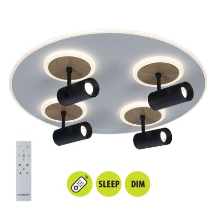 Vivalux LED Mennyezeti lámpa távirányítóval, CCT, 74W, 3-6000K, 4903lm, IP20, Ø500x140mm, DOROTHY