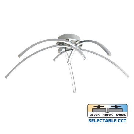 Vivalux LED Mennyezeti lámpa, CCT, 40W, 3-6400K, 2620lm, IP20, Ø600x150mm, Króm, LOREIN