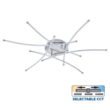 Vivalux LED Mennyezeti lámpa, CCT, 36W, 3-6400K, 3035lm, IP20, Ø800x135mm, Króm, ANNETA