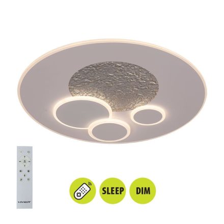 Vivalux LED Mennyezeti lámpa távirányítóval, CCT, 64W, 3-6000K, 3679lm, IP20, Ø500x70mm, ALIS