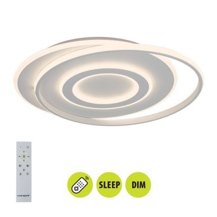 Vivalux LED Mennyezeti lámpa távirányítóval, CCT, 88W, 3-6000K, 5819lm, IP20, 560x490x65 mm, TILDA
