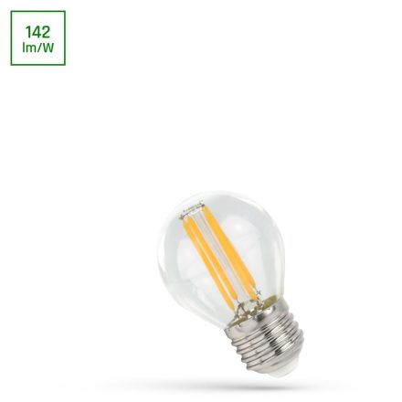 COG Led Fényforrás, Kisgömb, Átlátszó, E27, 5,5W, 2700K, 660lm, 45x72 [mm], 17000h, 300°, 230V