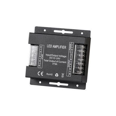 Ultralux Erősítő RGBW LED szalaghoz, 4x8A, 384W (12V), 12-24V DC
