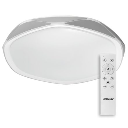 Ultralux LED mennyezeti lámpa távirányítóval, max 72W, IP20, 220-240V, 5500 lm, CCT, szürke, kerek