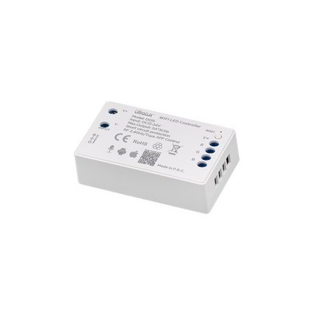 Ultralux 2.4G RF WIFI vezérlő az RGB LED szalaghoz, 15A 12-24V DC 180W