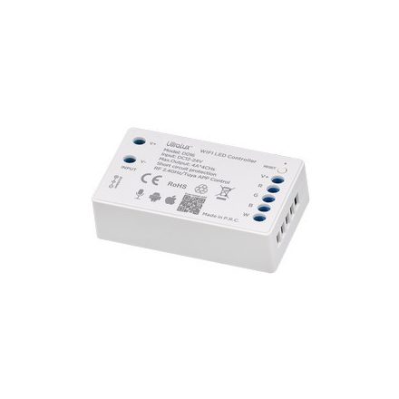 Ultralux 2.4G RF WIFI vezérlő RGBW LED szalaghoz, 16A, 12-24V DC 192W