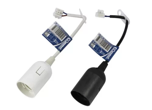Commel foglalat 17cm ideiglenes kábellel, fekete