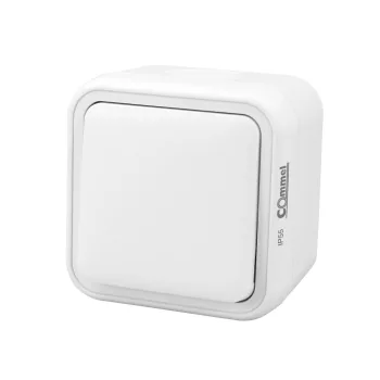   Commel vízmentes kültéri szerelhető kapcsoló, 1 pólusú, IP55, 250V, fehér