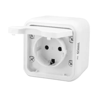   Commel vízmentes kültéri szerelhető aljzat, 250V, IP55, fehér