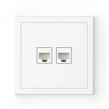 Commel, Csatlakozóaljzat RJ45 CAT6 dupla, fehér