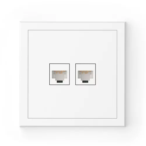 Commel, Csatlakozóaljzat RJ45 CAT6 dupla, fehér